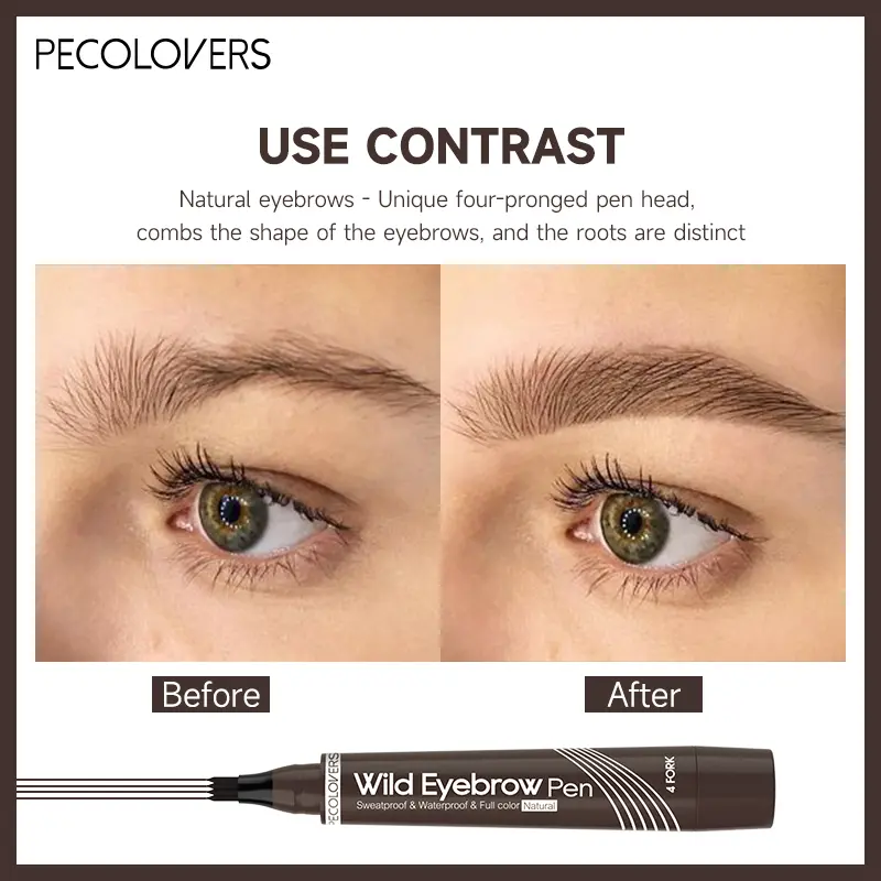 4 Fork Waterproof Eyebrow Pencil Women 3D Long Lasting Natural Liquid Eye Brow Pen Eyebrow Tint Tattoo Pen Tip Makeup Tools