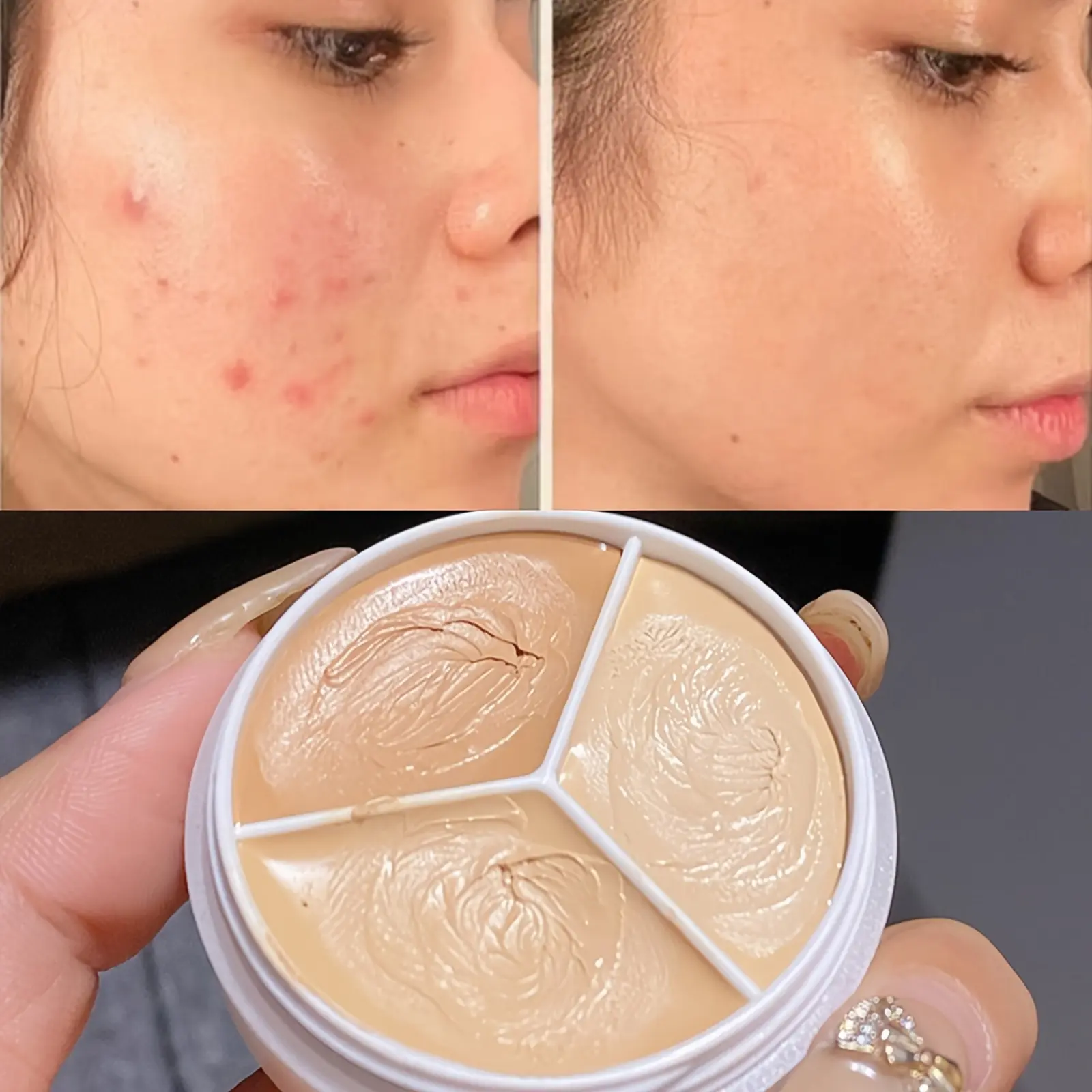 Mousse Concealer Palette Coverage Dark Eye Circles Matte Highlight Brightens Skin Tone Face Moisturizing Concealing Cream