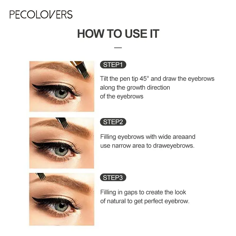 4 Fork Waterproof Eyebrow Pencil Women 3D Long Lasting Natural Liquid Eye Brow Pen Eyebrow Tint Tattoo Pen Tip Makeup Tools