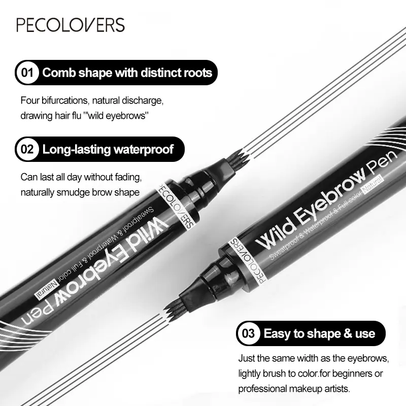 4 Fork Waterproof Eyebrow Pencil Women 3D Long Lasting Natural Liquid Eye Brow Pen Eyebrow Tint Tattoo Pen Tip Makeup Tools