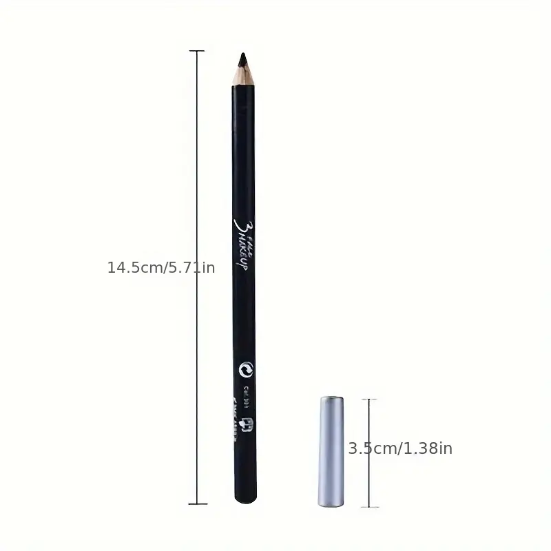 2pcs Long-Lasting Black Eyeliner & Brow Pencil Set Waterproof with Easy Application and Natural Finish Smooth Pen Beauty Tool