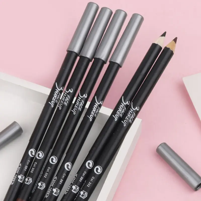 2pcs Long-Lasting Black Eyeliner & Brow Pencil Set Waterproof with Easy Application and Natural Finish Smooth Pen Beauty Tool