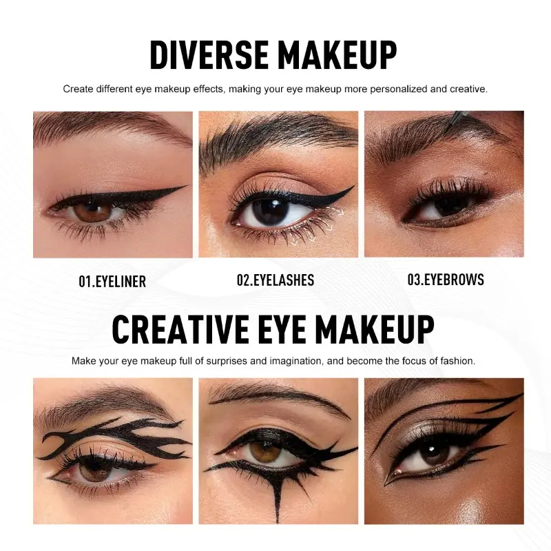 Black Liquid Eyeliner, Quick-drying, Smudge-proof, Sweat-proof and Waterproof, Long-lasting Slim Eyeliner