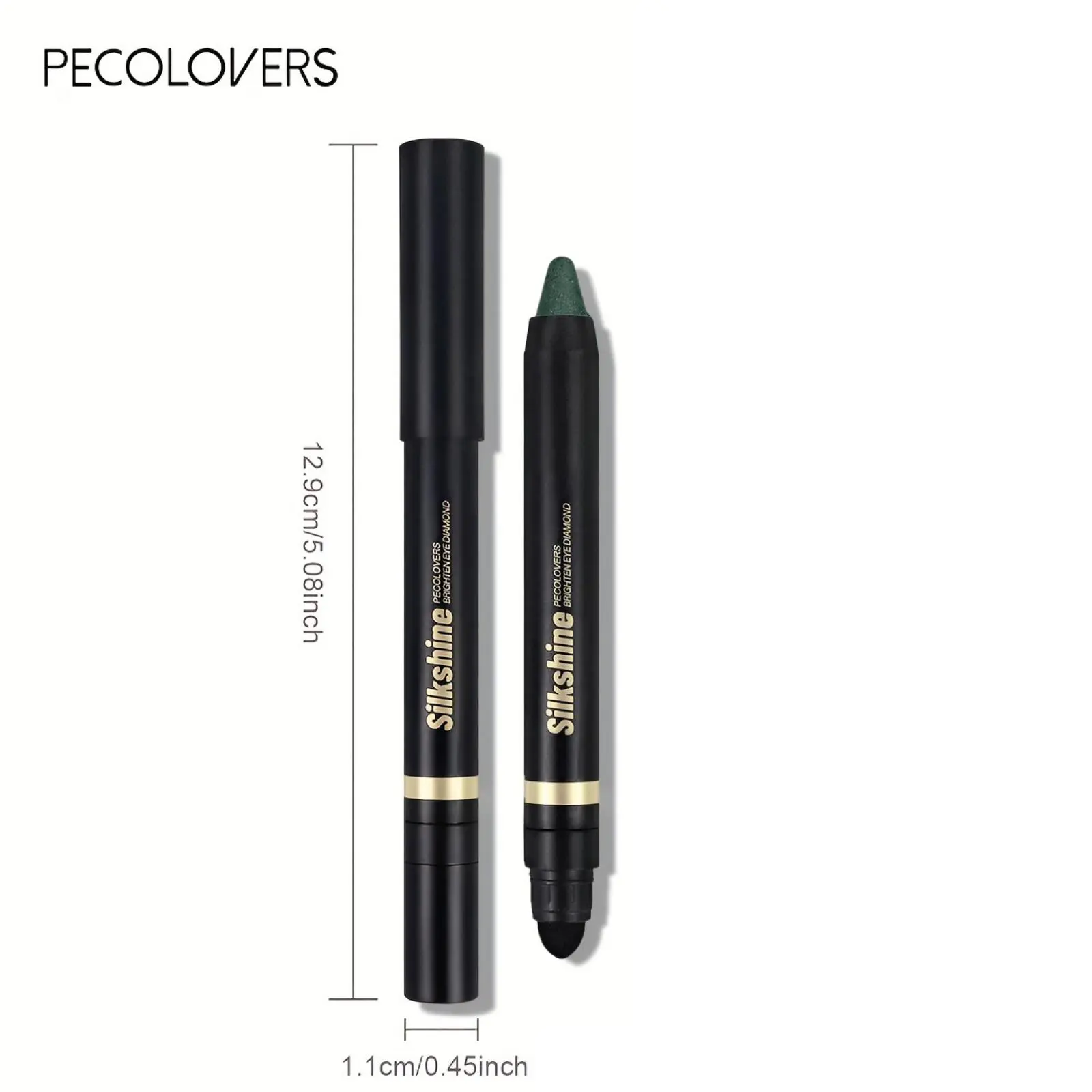 1pc Green Eyeshadow Stick Smoky Eyeshadow Pencil High Gloss Pearlescent Shadow Sticks Waterproof Stage Makeup