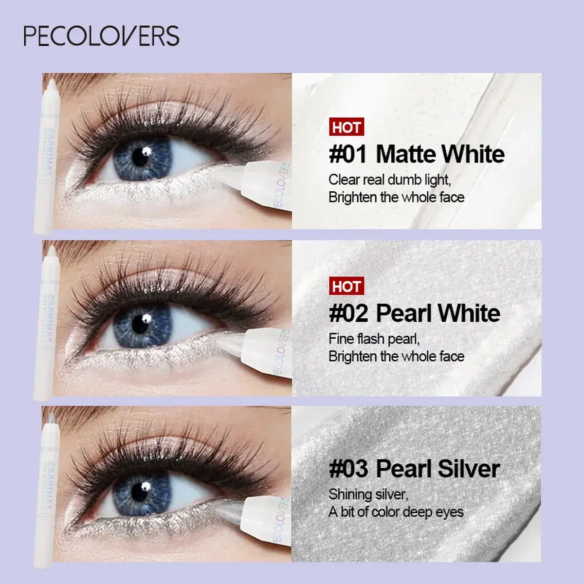 High-gloss Pen Lying Silkworm Highlighter Pen Eyes Corner Brightening Pearl Glitter Matte White Eyeshadow Stick Eye Makeup