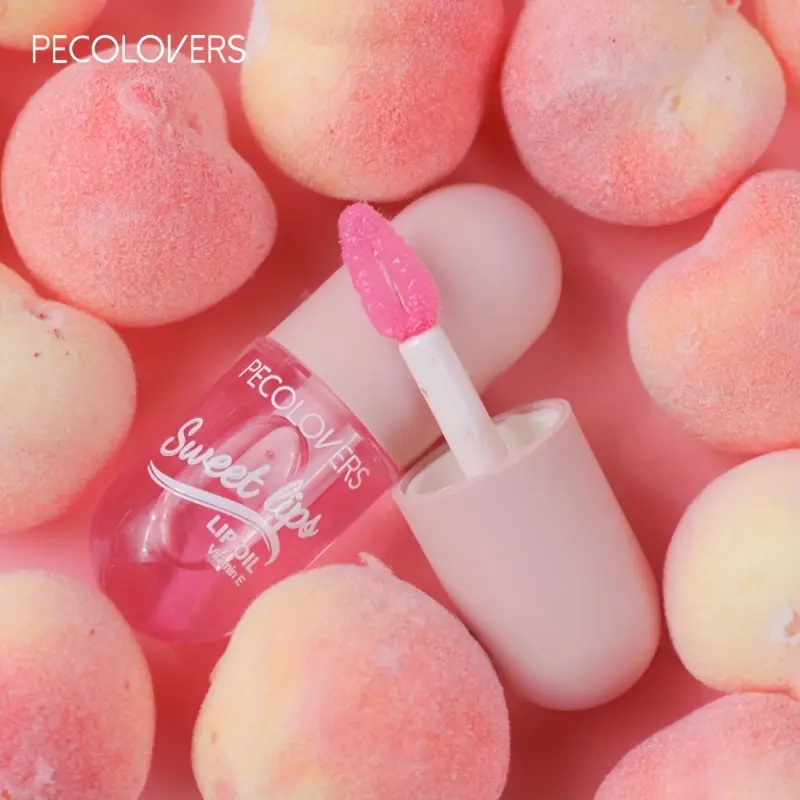 Strawberry Moisturizing Lip Gloss Peach Waterproof Glossy Long Lasting Not Sticky Natural Lip Tint Daily Makeup Lip Oil Primer