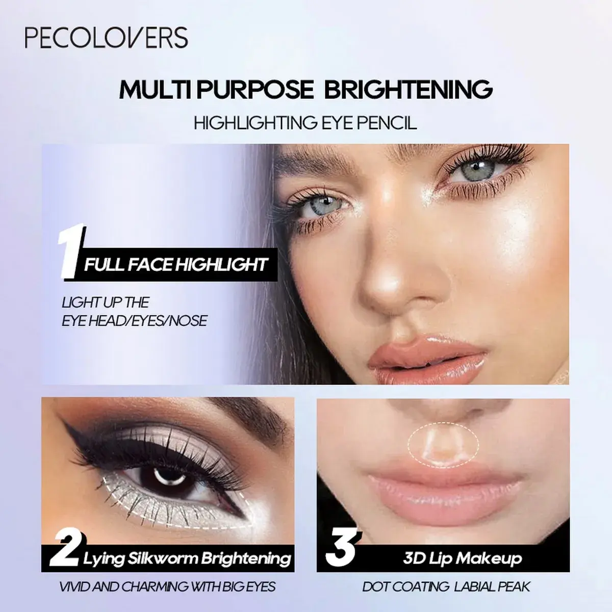 High-gloss Pen Lying Silkworm Highlighter Pen Eyes Corner Brightening Pearl Glitter Matte White Eyeshadow Stick Eye Makeup