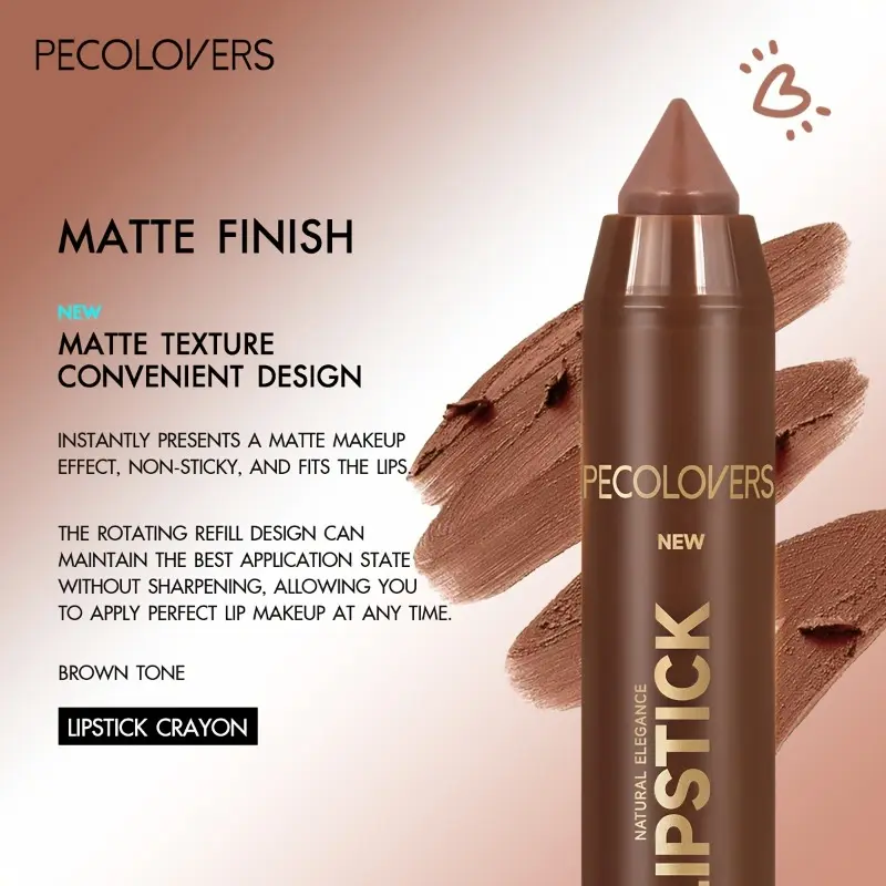 1pc Matte Lipstick Pencil - Long-Lasting Lip Liner Pen, Easy Glide-On Contouring Cosmetic for All Skin Types, Mixed Color System