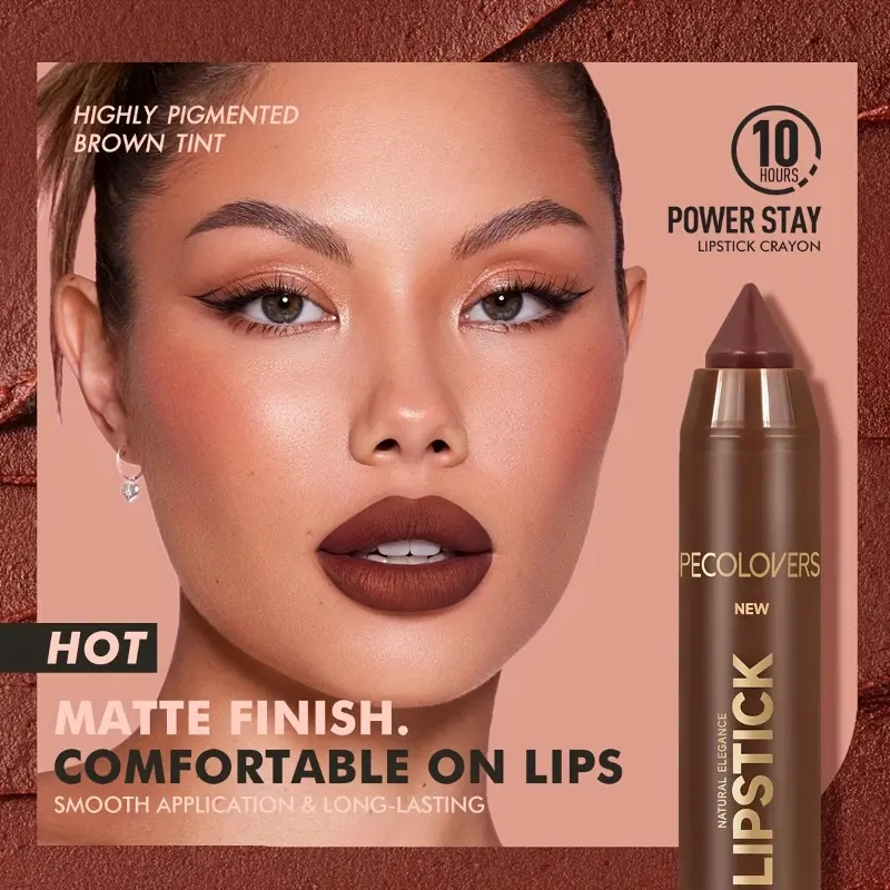 1pc Matte Lipstick Pencil - Long-Lasting Lip Liner Pen, Easy Glide-On Contouring Cosmetic for All Skin Types, Mixed Color System
