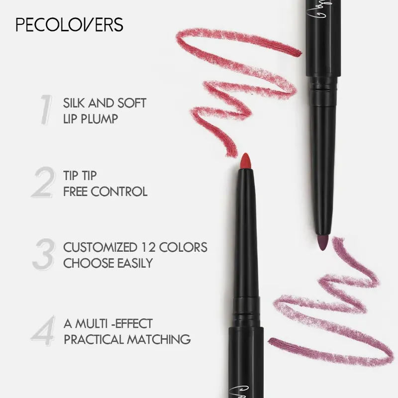 12 Color Crayon Lipstick Highly Pigmented Non-Fade Matte Lip Makeup Pen Waterproof Long Lasting Velvet Lip Liner