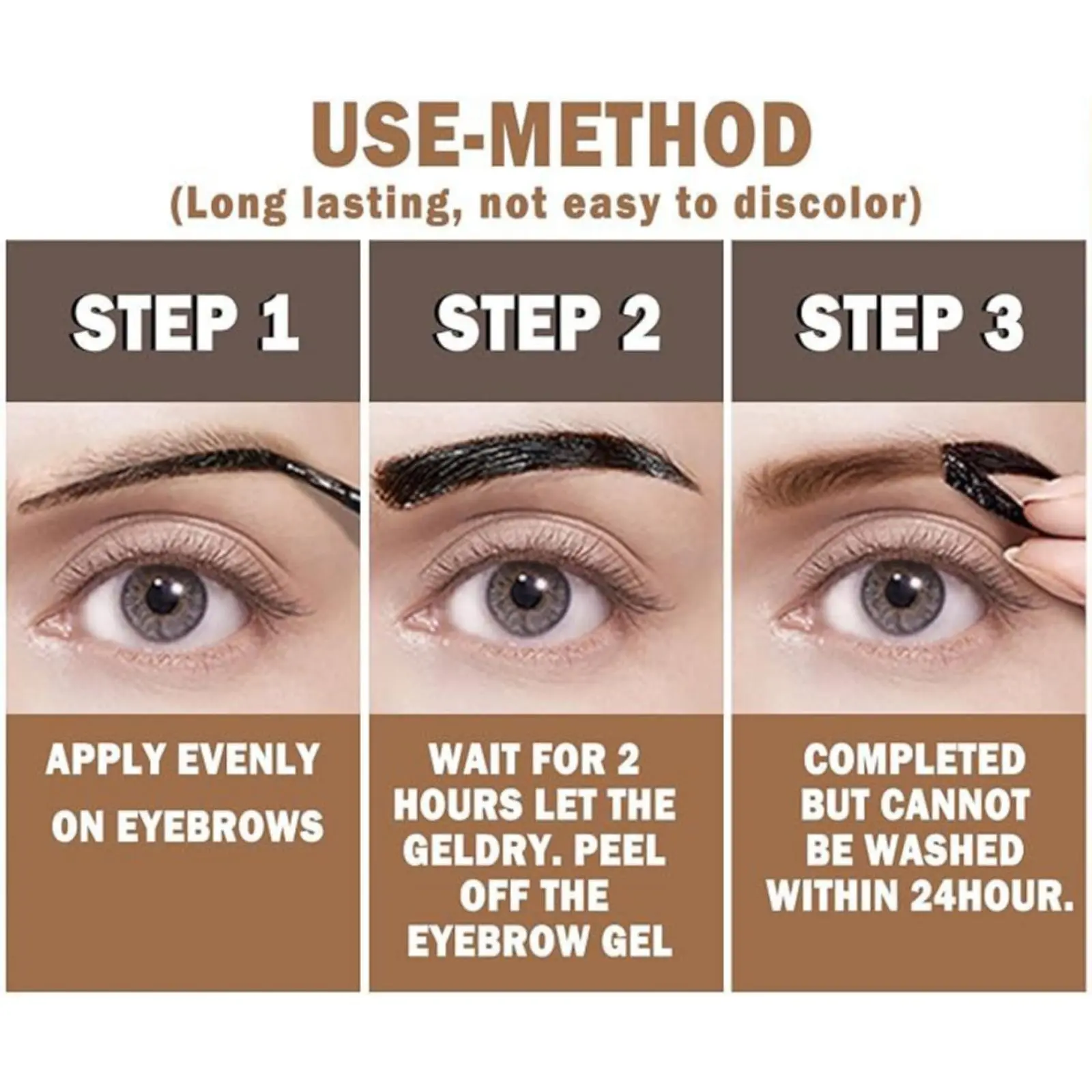 Dyeing Eye Brow Tattoo Tint Peel Off Eyebrow Eyeliner Freckles Dye Cream Waterproof Eyebrow Enhancer Gel Make Up Cosmetic Tool