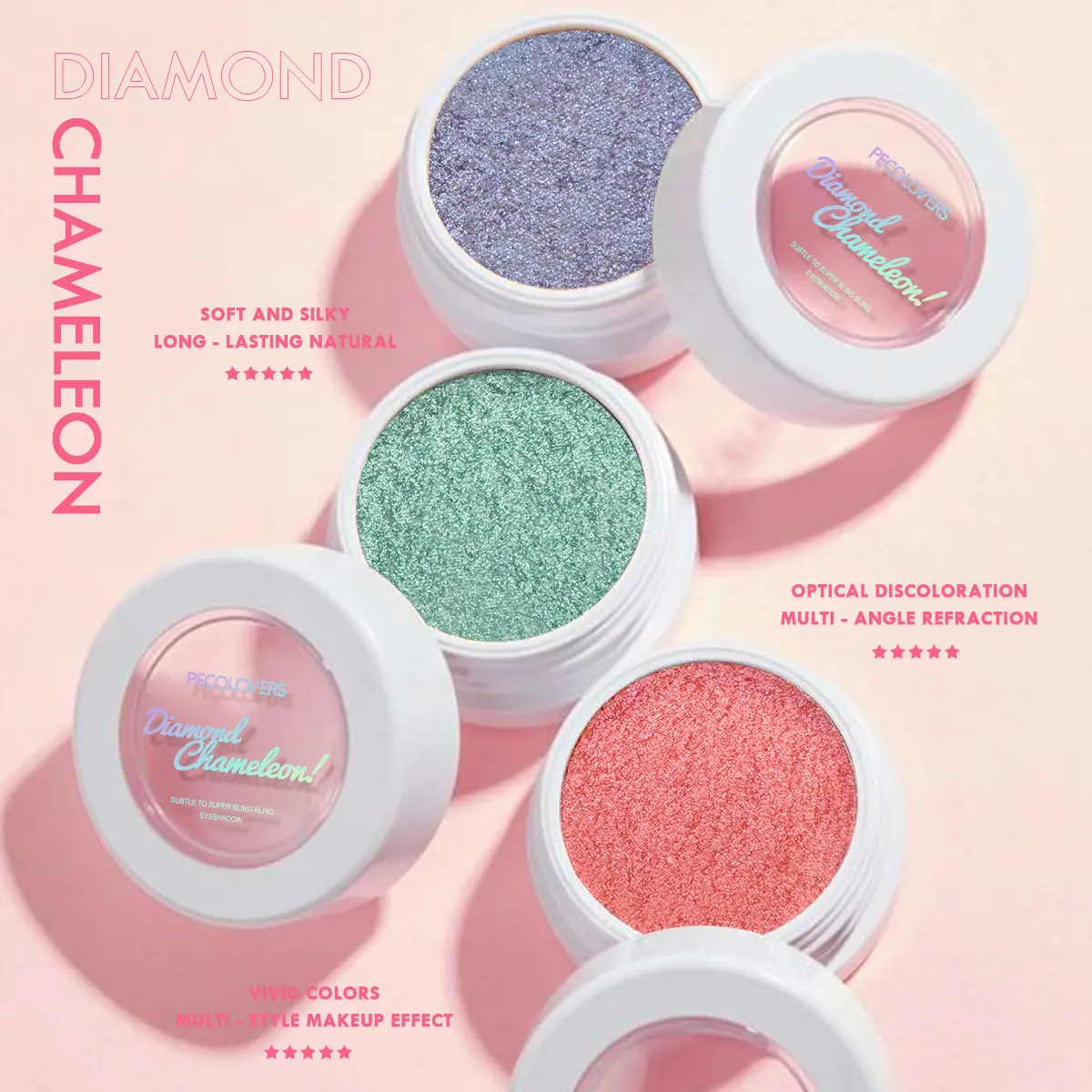 Eyeshadow Cream, Multi-color Purple Green Pink, Waterproof and Sweat-proof, Long-lasting, Eye Cosmetics