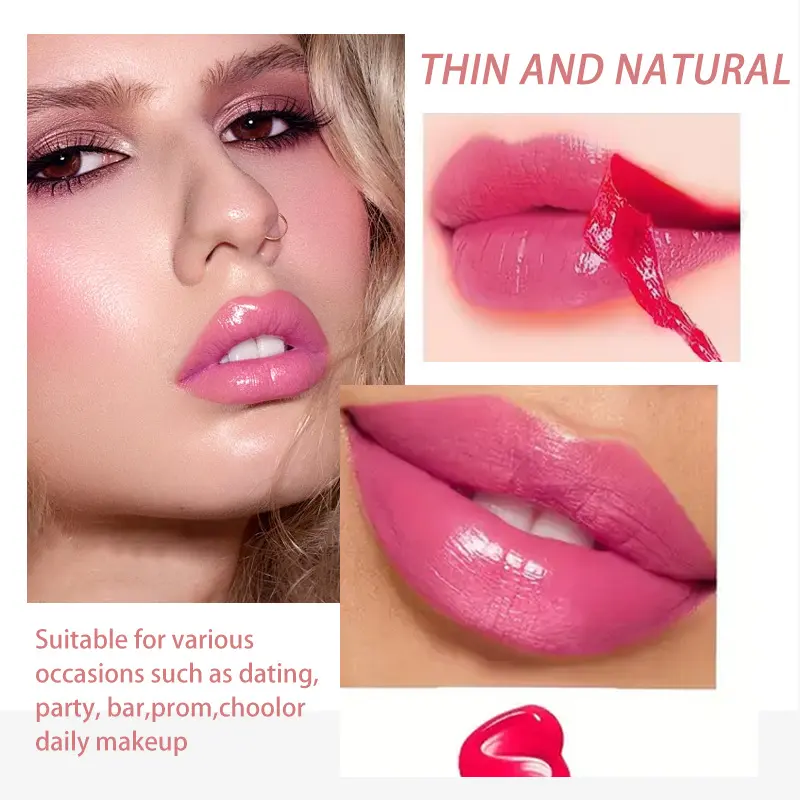 4 Colors Matte Peel Off Lip Gloss Amazing Non-Stick Cup Liquid Lipstick Waterproof Long Lasting Tear-Off Red Lip Tinted