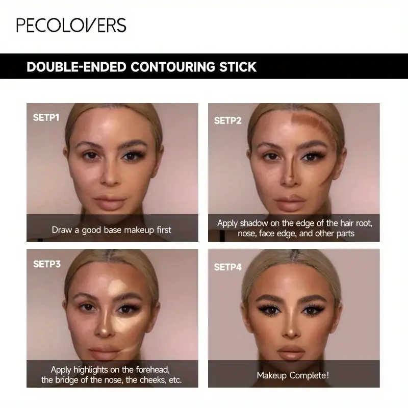 Double-ended High Quality Makeup Base Foundation Cream, For Face Concealer Contouring Bronzer Beauty Makeup, Women's Cosmetics