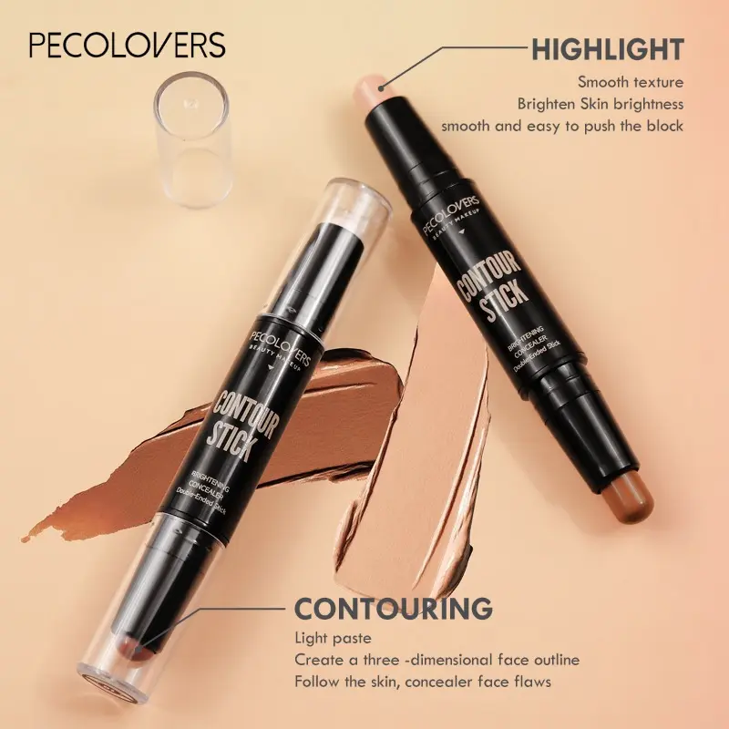 Double-ended High Quality Makeup Base Foundation Cream, For Face Concealer Contouring Bronzer Beauty Makeup, Women's Cosmetics
