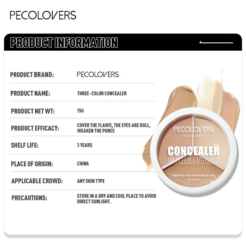 Three-color Concealer To Cover Blemishes, Tattoo Cover, Waterproof and Sweat-proof, Long-lasting Body Arm Tattoo Cover
