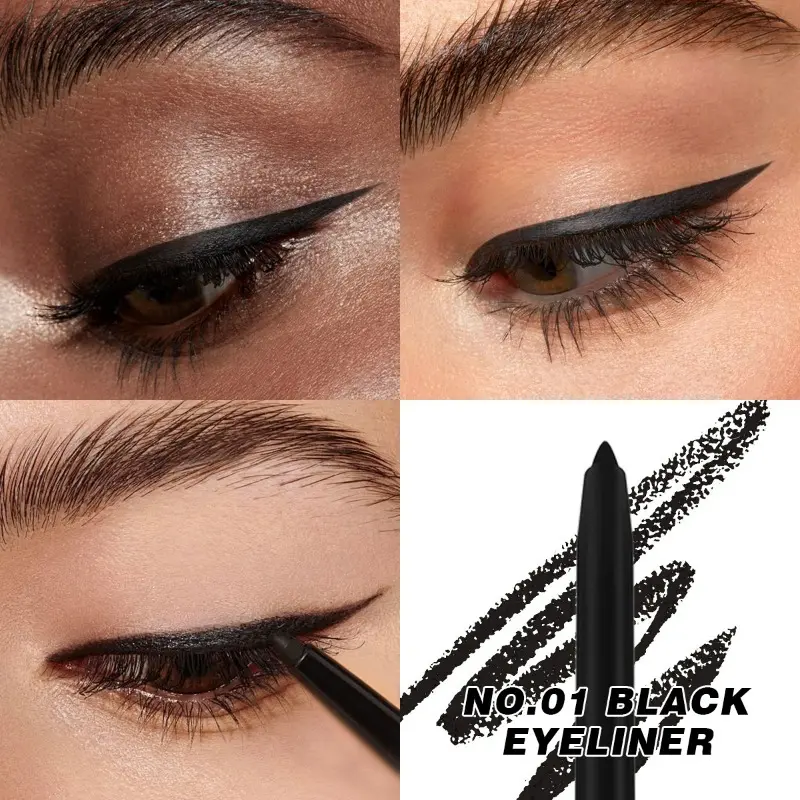 Gel Eyeliner in Black Set Is Smudge-proof, Long-lasting, Glides Effortlessly for Perfect Lines, and Is Perfect for Everyday Use