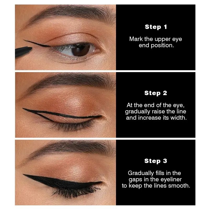 Gel Eyeliner in Black Set Is Smudge-proof, Long-lasting, Glides Effortlessly for Perfect Lines, and Is Perfect for Everyday Use