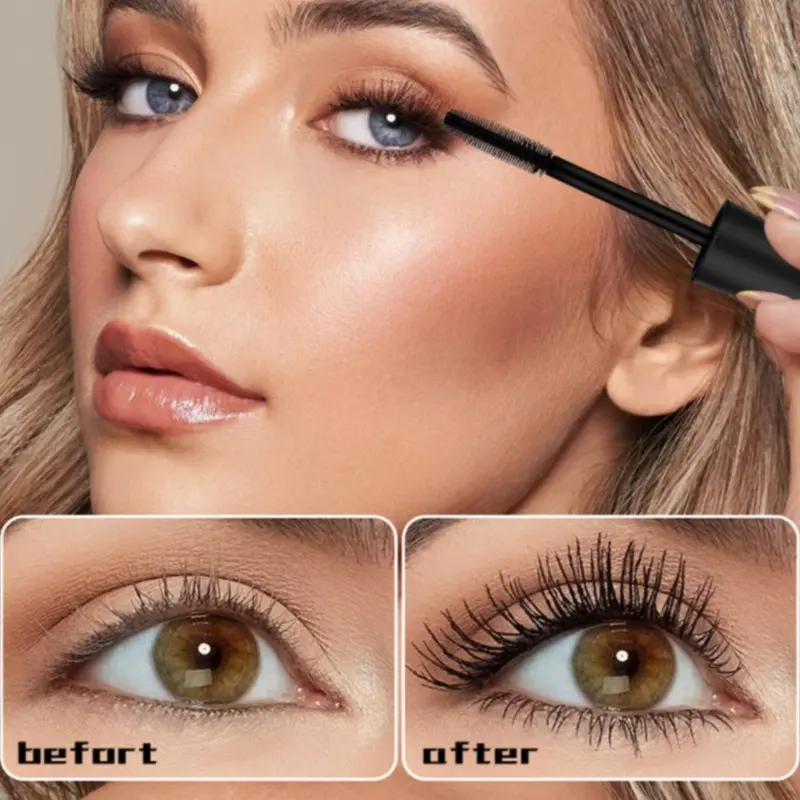 Fiber Mascara Thick Curly, Waterproof and Sweat-proof, Long-lasting Curly, Waterproof Mascara Eyelashes