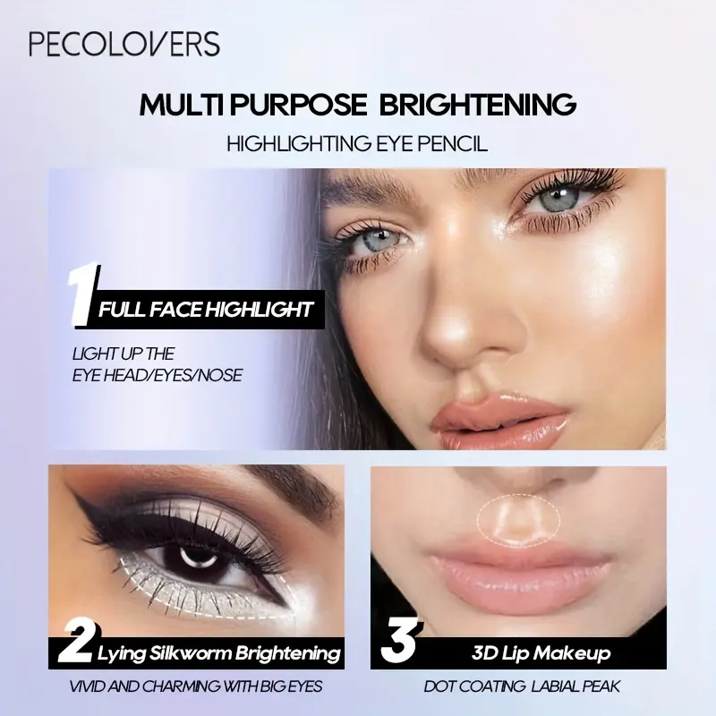 White Eyeliner Shiny Glitter Eyeshadow Stick Eyeliner Pen Pearlescent Eyeshadow Stick Matte Eye Liner Makeup Brighten Aegyo Sal