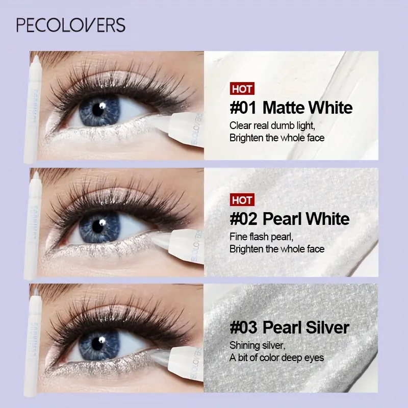 White Eyeliner Shiny Glitter Eyeshadow Stick Eyeliner Pen Pearlescent Eyeshadow Stick Matte Eye Liner Makeup Brighten Aegyo Sal