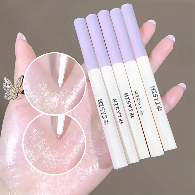 Pearly Glitter Eyeliner & Highlighter Pen - Waterproof, Sparkling Under Crease Eyeshadow Stick For Monochrome Eye Makeup