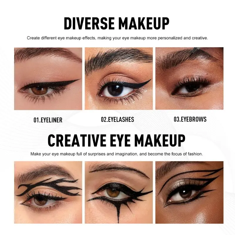 Waterproof Brown Liquid Eyeliner, Long-lasting, Anti-smudge, Anti-sweat, Quick-drying, Slim Eyeliner for Precise Application