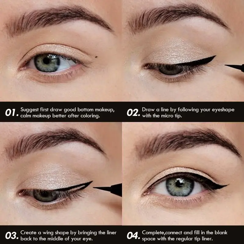 Waterproof Brown Liquid Eyeliner, Long-lasting, Anti-smudge, Anti-sweat, Quick-drying, Slim Eyeliner for Precise Application