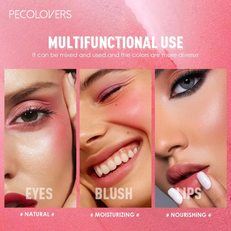 Four-color Push-pull Blush Cream To Enhance Color, Waterproof and Sweat-proof, Natural Rosy, Beautiful Blush, Facial Cosmetics