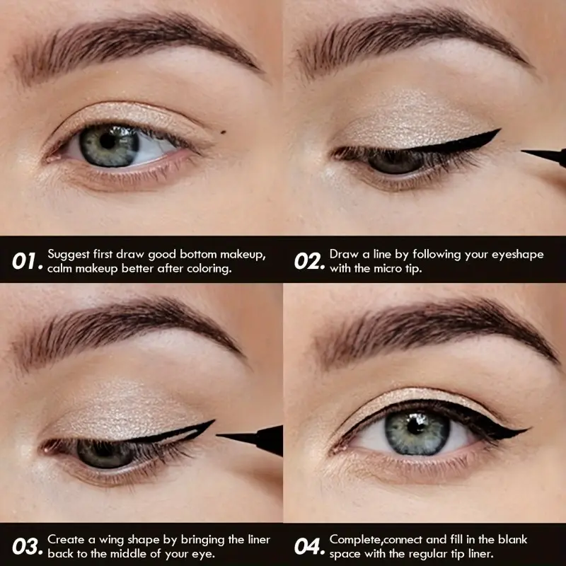 PECOLOVERS Precision Tip Liquid Eyeliner - Smudge-Proof & Long-Lasting Waterproof Formula for Professional Eye Makeup