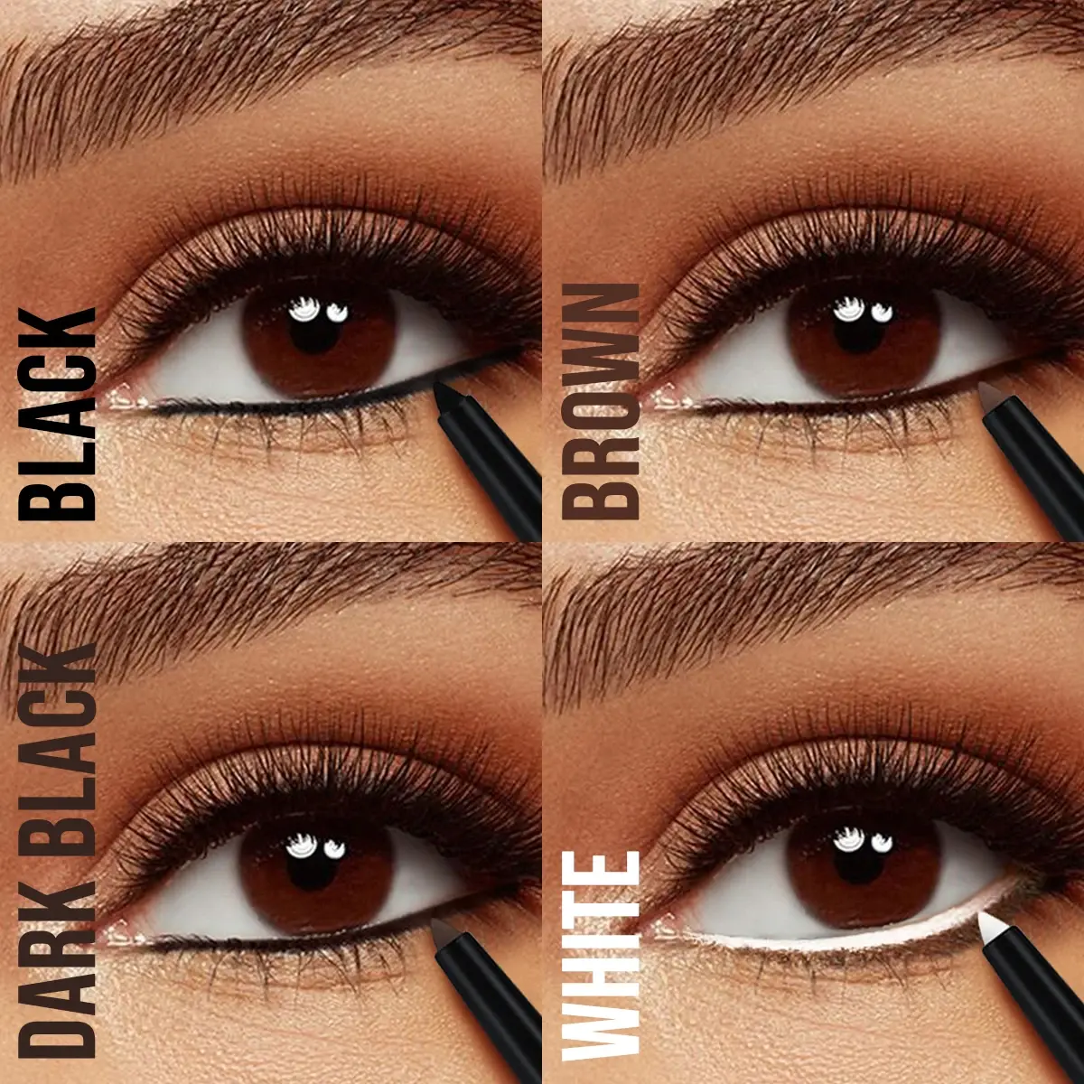 Waterproof Silky Inner Eyeliner Gel Pen BLACK/BROWN/WHITE Waterproof Eyelid Under Crease Pen Eyeshadow Eyebrow Pencil