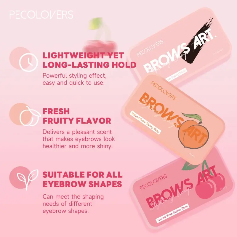 Fruity Flavored Eyebrow Balm, Long-lasting Natural Waterproof and Sweat-proof Eyebrow Balm Eyebrow Gel  Cosmetics