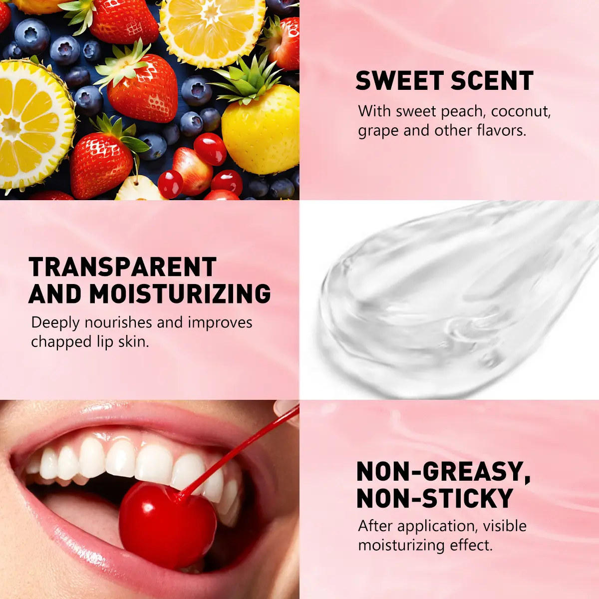 Hydrating Fruit-Infused Lip Gloss - Transparent, Moisturizing Roll-On Balm for Long-Lasting Shine & Natural Look