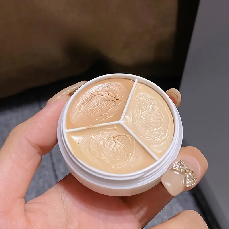 1pc Creamy Mousse Concealer Palette Coverage Dark Eye Circles Matte Highlight Brighten Skin Tone Face Moisturizing Conceal Cream