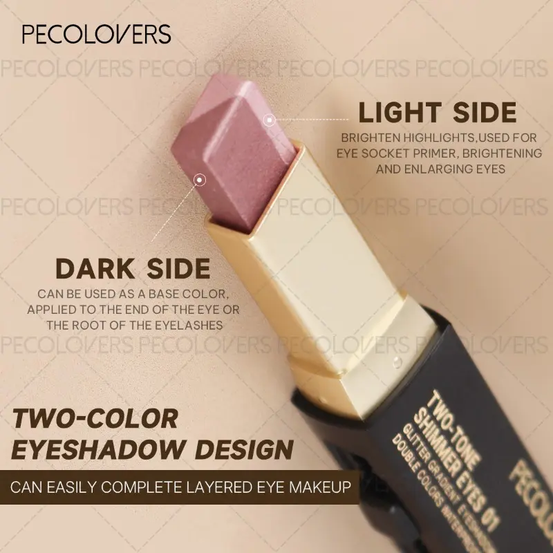 Two-color Push-pull Eye Shadow Stick, Multi-color Selection, One-touch Shape, Waterproof and Sweat-proof, Eye Cosmetics