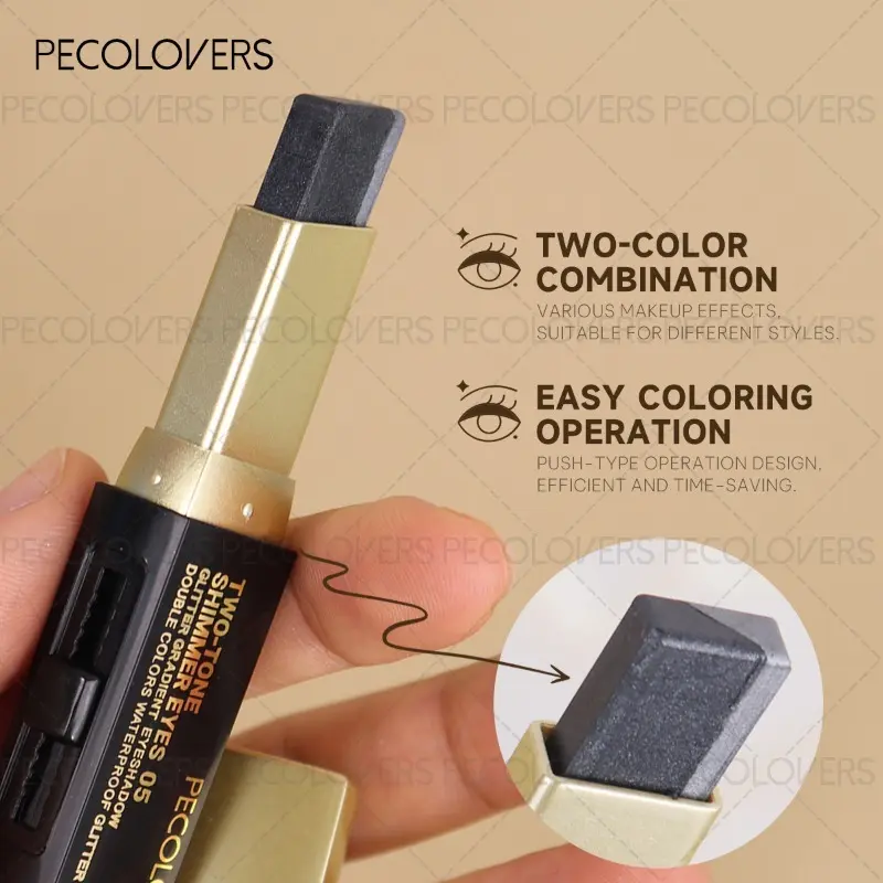 Two-color Push-pull Eye Shadow Stick, Multi-color Selection, One-touch Shape, Waterproof and Sweat-proof, Eye Cosmetics