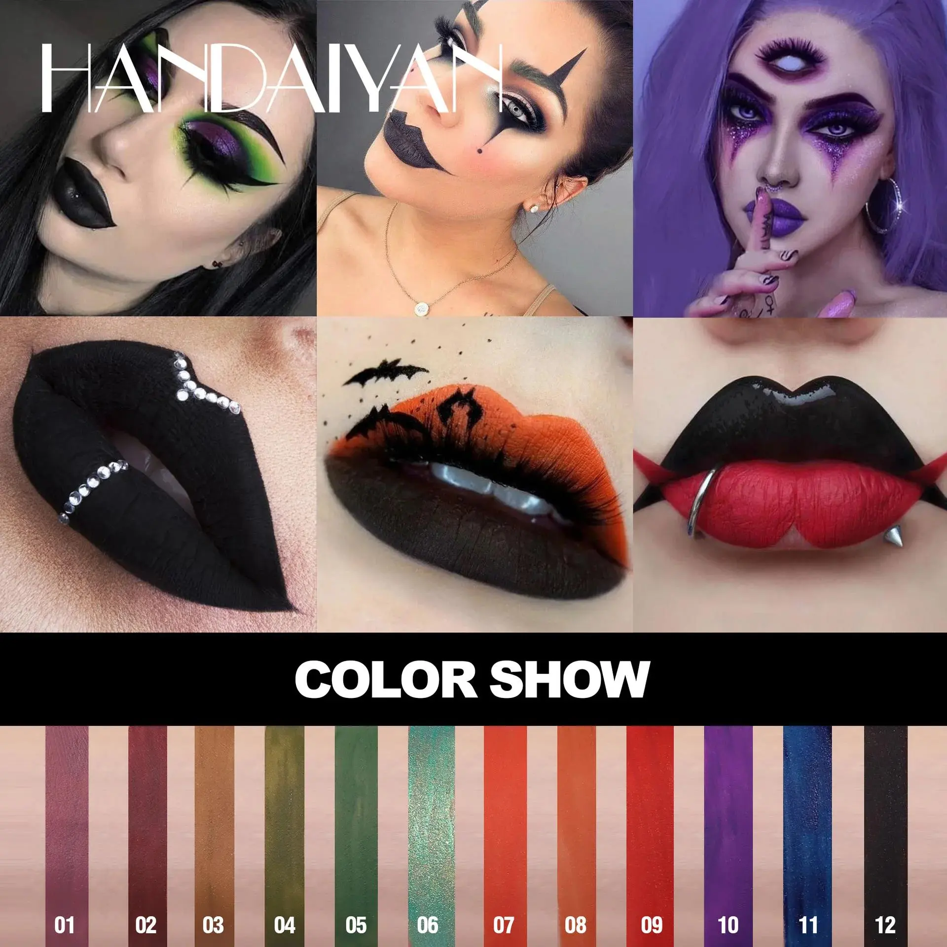 Matte Vampire Black Purple Lipstick Waterproof Long Lasting Lip Gloss Halloween Christmas Moisturizing Pigmented Lip Makeup