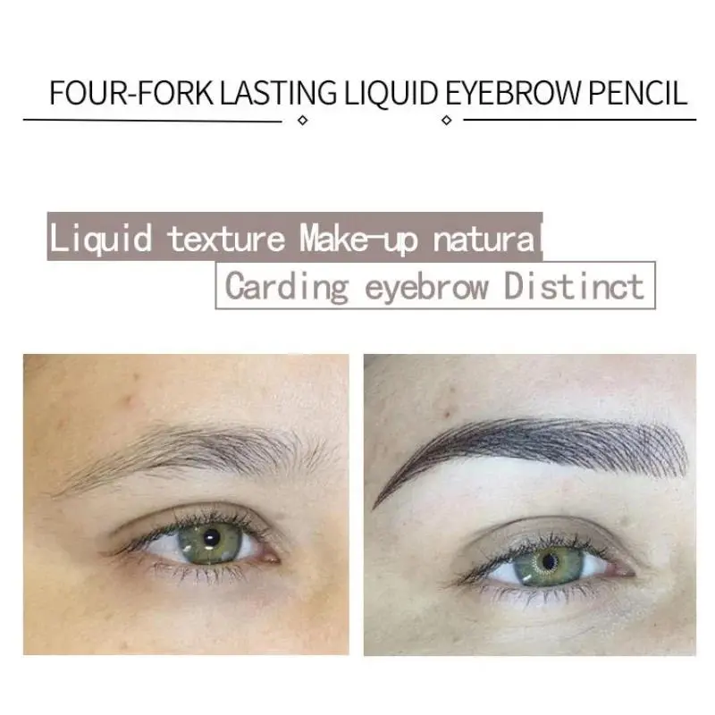 4D Microblading Eyebrow Pen Waterproof Smudge Proof Long Lasting Eyebrow Tattoo Pencil with 4 Fine Tips for Natural Brows