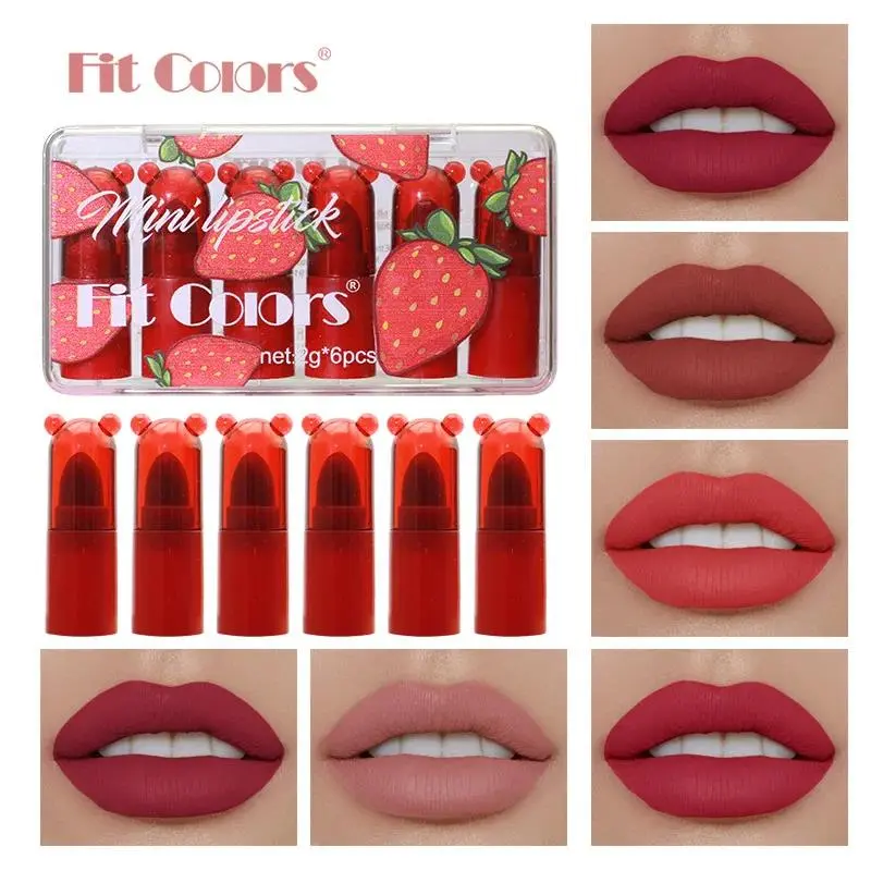 Mini 6in1 Makeup Set Blush Eyeshadow Lipstick Stick Long Lasting Moisturize Fruit Cream Tint Face Cosmetic Beauty Kit