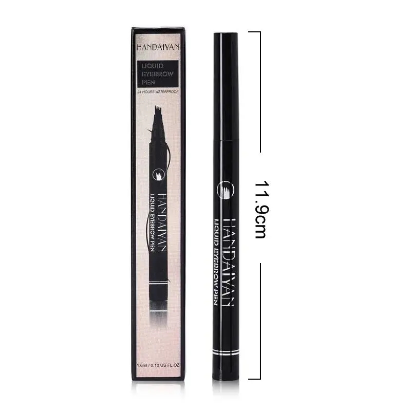 4D Microblading Eyebrow Pen Waterproof Smudge Proof Long Lasting Eyebrow Tattoo Pencil with 4 Fine Tips for Natural Brows