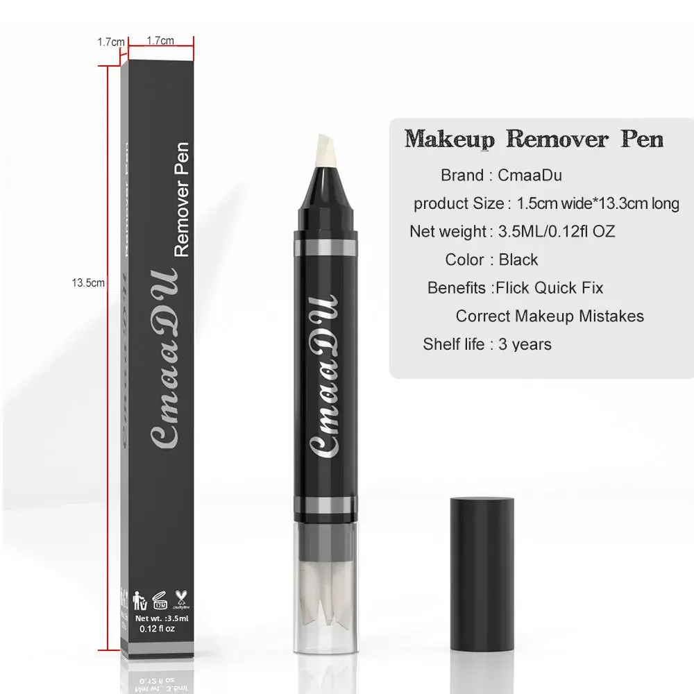 CmaaDu Eyeliner Makeup Remover Pen Waterproof Long Lasting Quick Dry Portable Eraser for Sensitive Skin Eyes