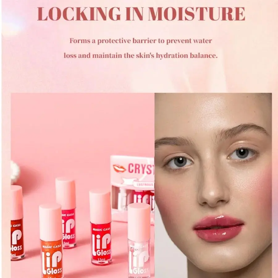 6pcs Set Small Bottle Hydrating Jelly Lip Oil Long Lasting Moisturizing Shimmer Gloss Smooth Care Non Sticky