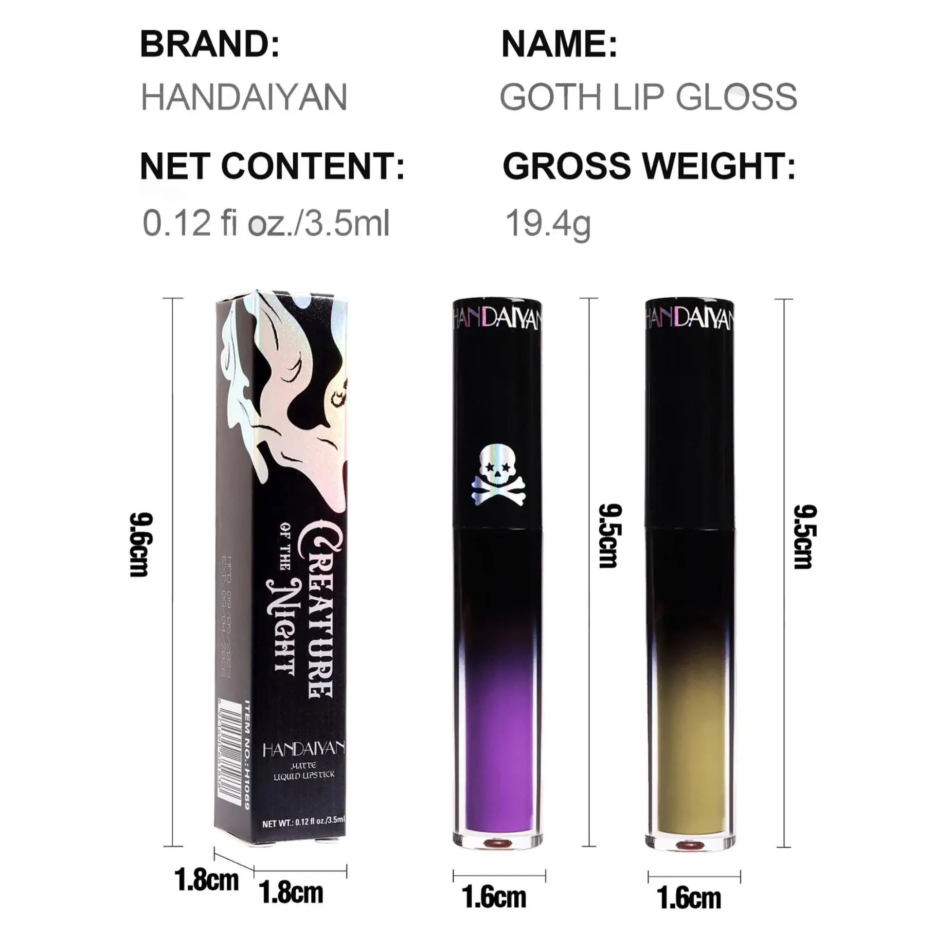 Matte Vampire Black Purple Lipstick Waterproof Long Lasting Lip Gloss Halloween Christmas Moisturizing Pigmented Lip Makeup