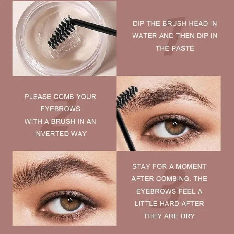 Dragon Ranee 6 Color Wild Eyebrow Cream Gel Soap Wax Natural Brows Styling Define Shape Kit With Dual Brushes