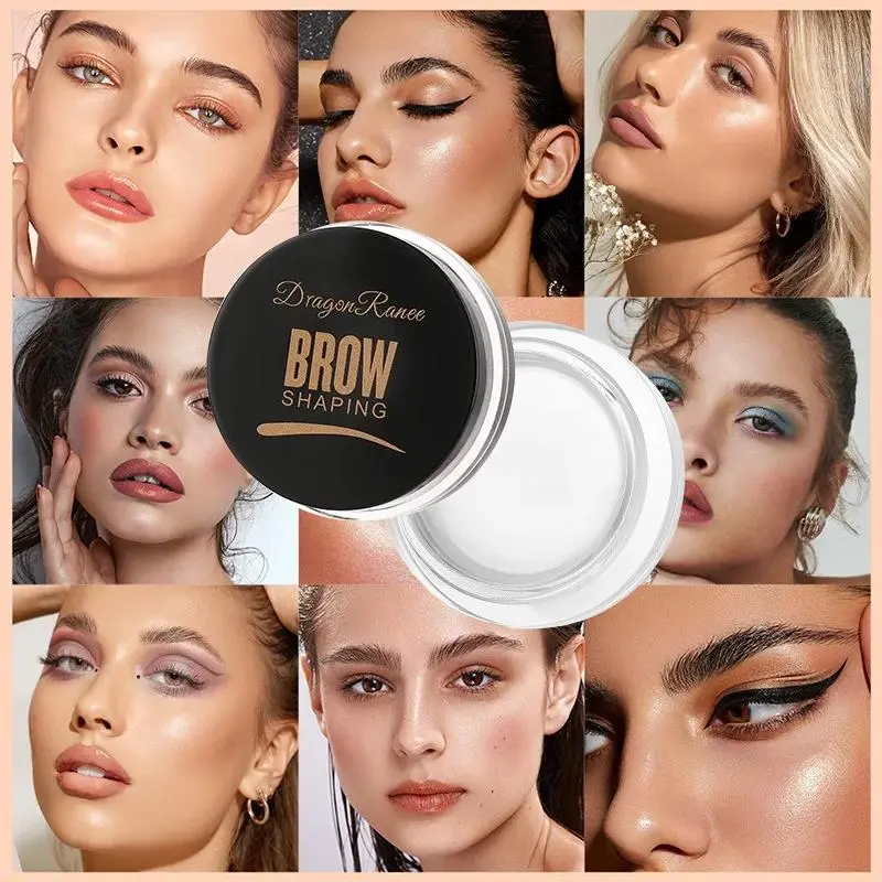 Dragon Ranee 6 Color Wild Eyebrow Cream Gel Soap Wax Natural Brows Styling Define Shape Kit With Dual Brushes