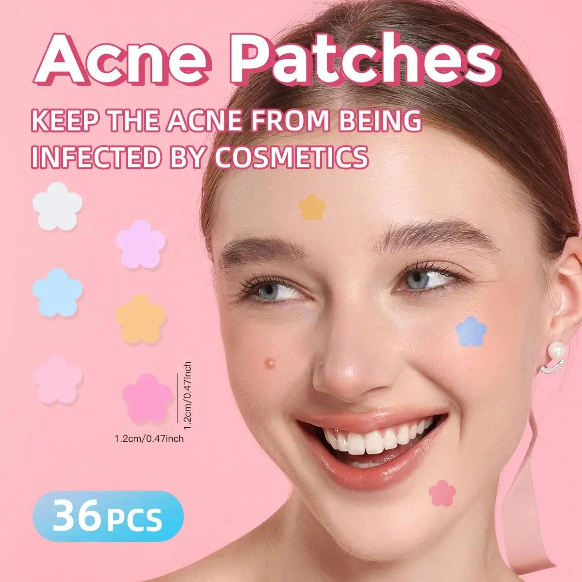 Lightweight Hydrocolloid Acne Patches Flower Design for Pimples Acne Treatment Breathable Concealer Makeup Friendly Skin Care