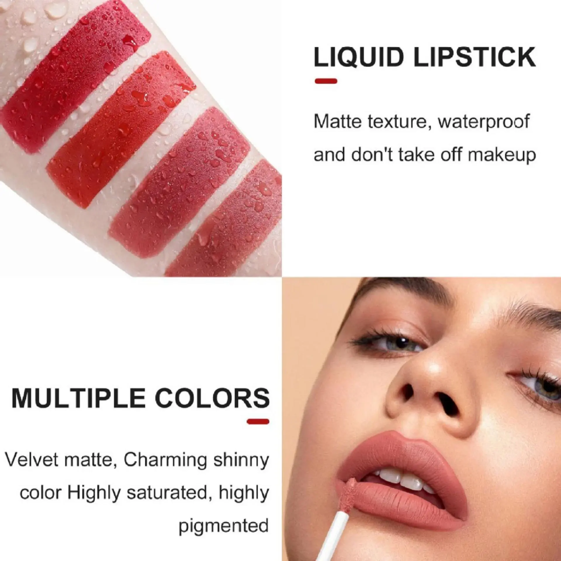 Women 2 in 1 Lipstick and Liner Set Waterproof Matte Makeup Korean Beauty Long Lasting Cosmetic Lip Kit