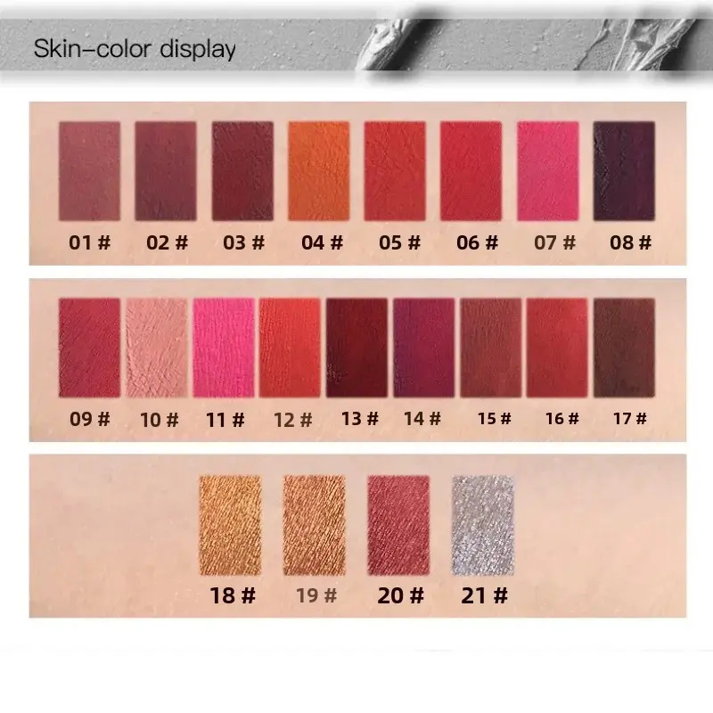 21 Color Matte Liquid Lipstick Long Lasting Lip Gloss Non Fading Waterproof Lip Makeup For Women Girls