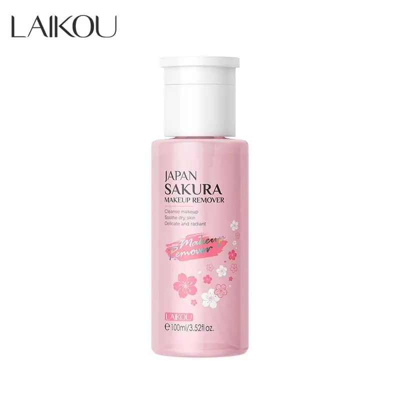 Japanese Sakura Infused Makeup Remover 100ml Deep Cleansing Water Cherry Blossom Extract Pore Refiner Soothing Moisturizing