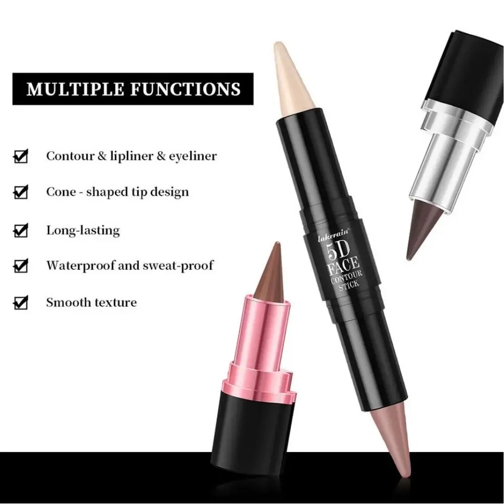 3pcs Matte Velvet Lipstick Set Waterproof Eyeliner Contour Stick Long Lasting Natural Makeup Kit For Face Beauty